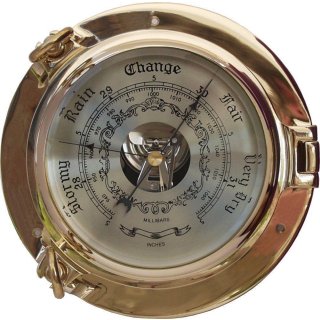 Marine Barometer, XXL Barometer im Bullauge, Instrument...